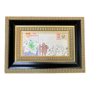 Contemporary Original Judy Henn Abstract Pen & Ink Drawing “First Day Violet”