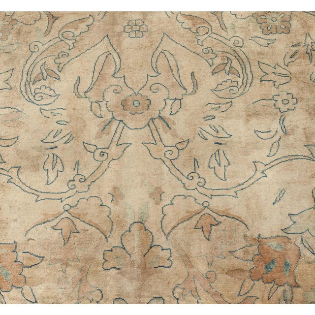 Early 20th Century Authentic Indian Botanic Handmade Wool Rug For Sale - Image 5 of 6