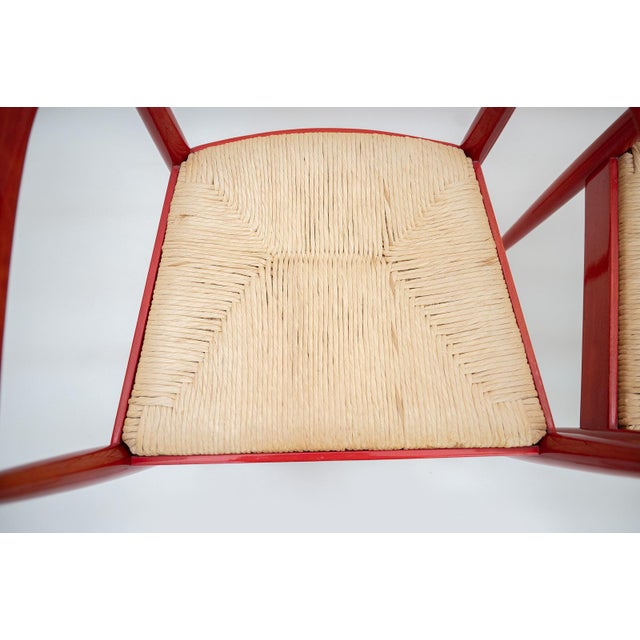 Red Scandinavian Dining Table with Chairs, 1960s, Set of 5 For Sale - Image 8 of 18