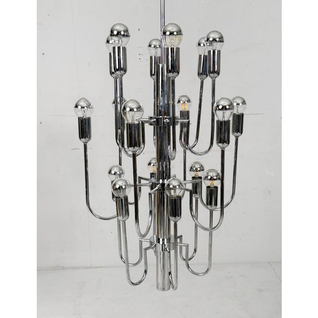 Mid-Century Modern Chrome Sputnik Chandelier by Gaetano Sciolari, Italy, 1970s For Sale - Image 12 of 18