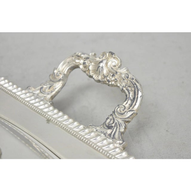 Vintage Victorian Silver Plated Meat Serving Platter Tray W/ Covered Dishes For Sale - Image 13 of 18