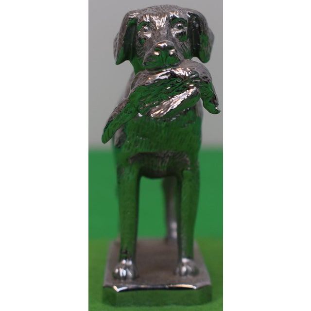 Lejeune Chrome Labrador, Large W/ Pheasant Car Mascot For Sale - Image 4 of 8