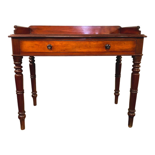 Antique English Writing Desk With Single Drawer and Turned Legs Chairish