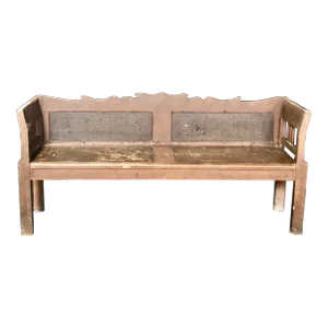 Rustic Antique Pine Faux Painted Sofa Bench