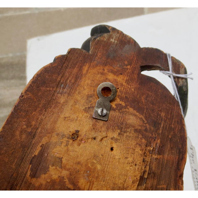 Wood Antique Wooden and Polychromed Japanese Secret Christian Sign/Marker For Sale - Image 7 of 7