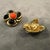 1980s Costume Jewelry Gilt Metal and Enamel Italian Earrings For Sale - Image 6 of 9
