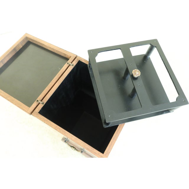 1970s Regency Style Walnut Flip Top Cellerate Cabinet For Sale - Image 5 of 10