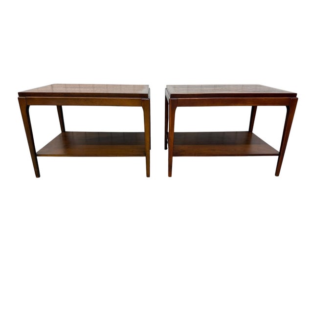 1960s Mid-Century Modern Lane Rhythm Walnut Side Tables - Set of 2 - Refinished! For Sale - Image 5 of 6