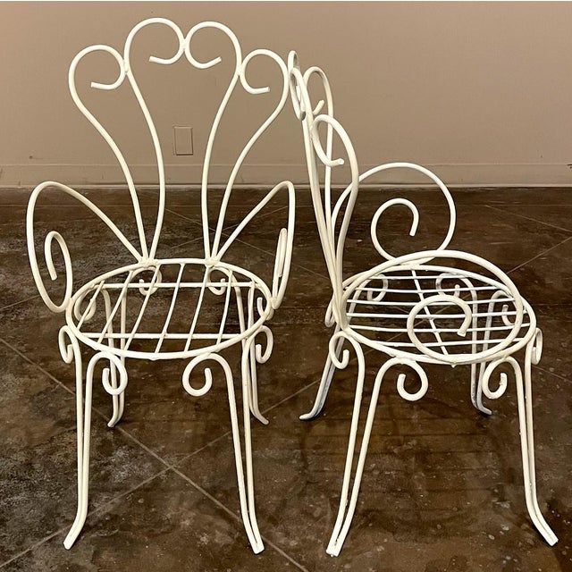 Mid-Century French Wrought Iron 6-Piece Garden Salon Set For Sale - Image 16 of 18