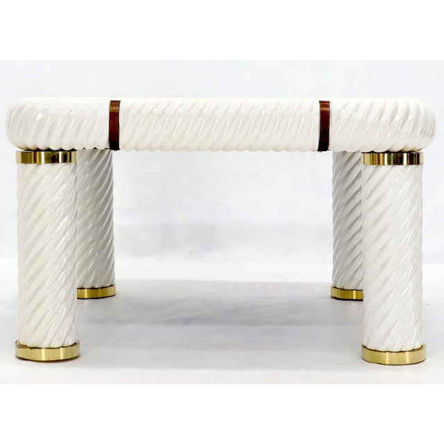 Tommaso Barbi Midcentury Italian Modern Porcelain Square Coffee Side Table For Sale - Image 12 of 13