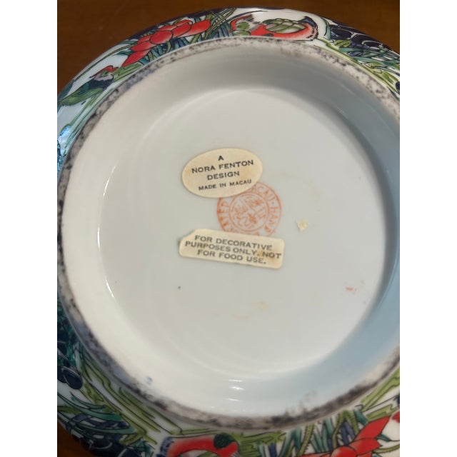 Ceramic Vintage Japanese Imari-Style Decorative Bowl- Hand Painted Floral and Bird Motif For Sale - Image 7 of 9