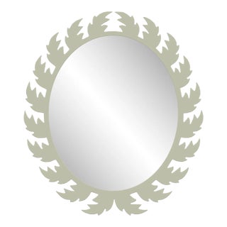 Fleur Home Audubon Oval Mirror in Mizzle, 32x37 For Sale