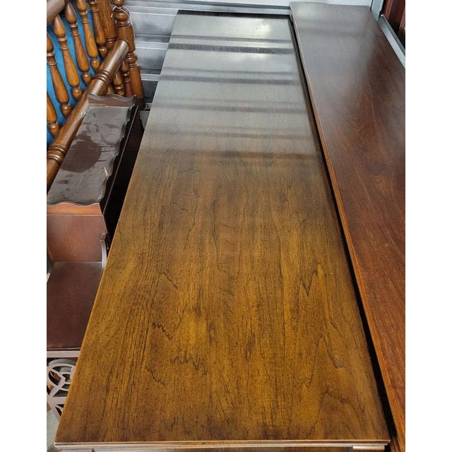 Wood 1970's Davis Cabinet Co Cherry Wood Asian Inspired Credenza For Sale - Image 7 of 7