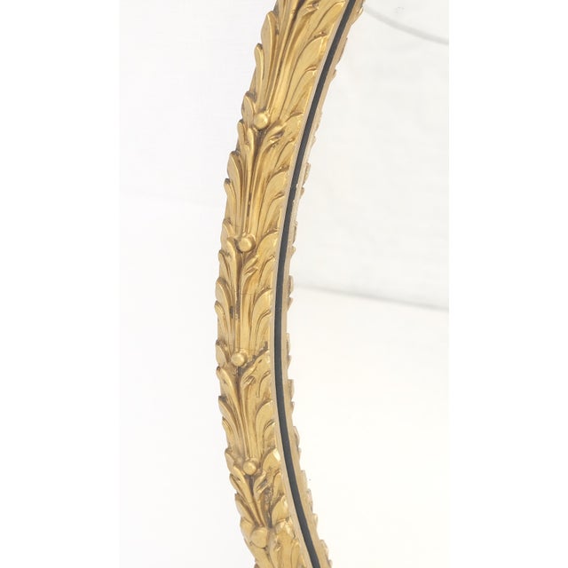 1920s Round Carved Gold Gilt Wood Floral Lotus Baroque Wall Mirror c1920s For Sale - Image 5 of 6
