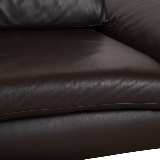 Leather Three-Seater Brown Manual Function Sofa from Koinor Velluti For Sale - Image 10 of 17