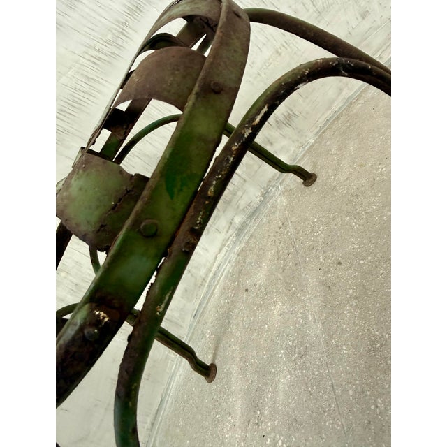Francois Carre ‘Sunburst’ French Green Art Deco Outdoor Garden or Patio Chair, Iron & Steel, Early 20th Century For Sale - Image 11 of 12
