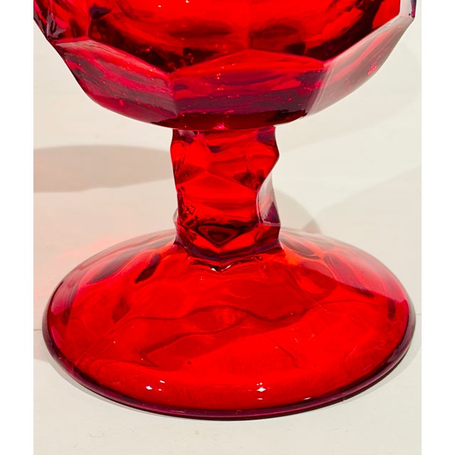 This is a fantastic set of 4 ruby red Viking Georgian goblets made from that thick glass, and has a fabulous chunky look....
