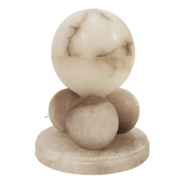 Spanish Alabaster Cubist Table Lamp, 1950s For Sale