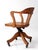 Brown Antique Gunlock Banker's Swivel Desk Chair For Sale - Image 8 of 17