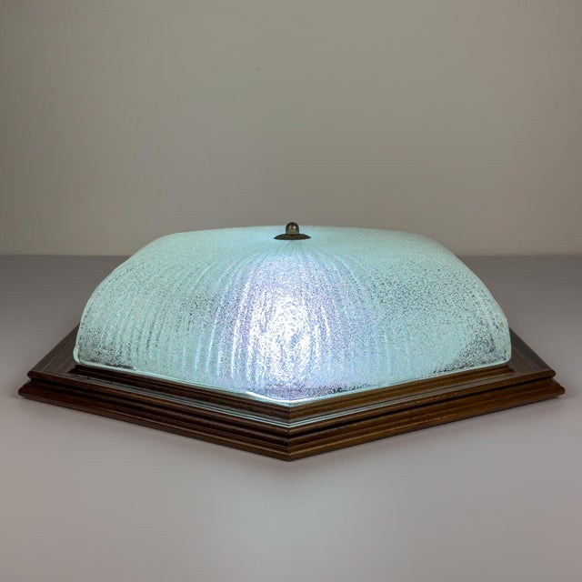 Vintage Ice Murano Glass Ceiling Lamp, Italy, 1980s For Sale - Image 4 of 18