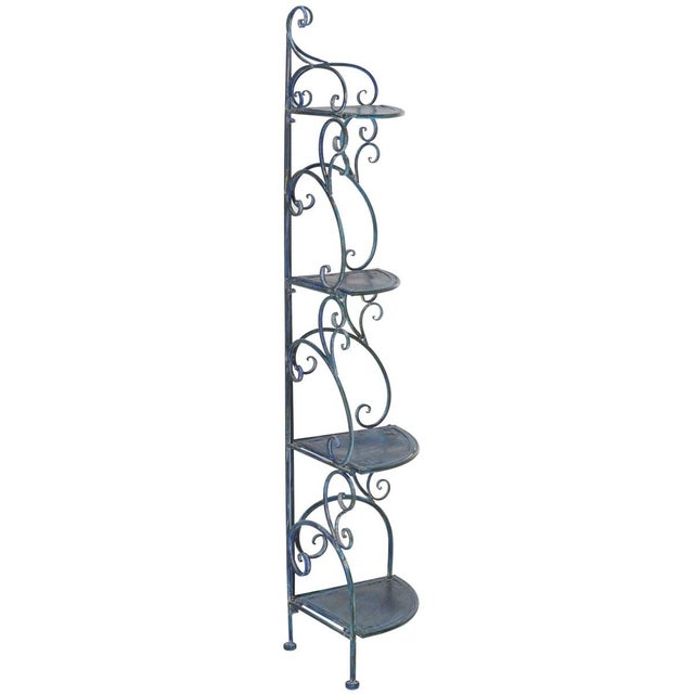 Turuca 4 Tier Corner Shelf - Mossy Blue For Sale - Image 9 of 11
