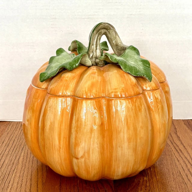 Fitz and Floyd Vintage Fitz and Floyd Vegetable Garden Pumpkin Soup Tureen For Sale - Image 4 of 7