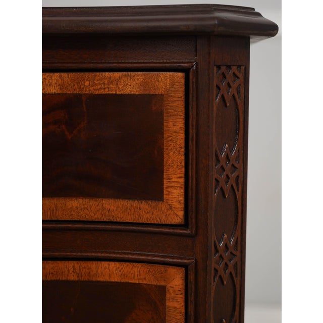 Brown Hickory Mahogany Inlaid Serpentine Curved Front Chest For Sale - Image 8 of 18
