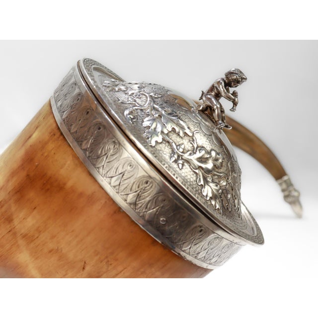 Antique 19c New York City Schillerbund Presentation Horn/Rhyton W Silver Mounts For Sale - Image 9 of 18