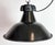 Industrial Black Enamel Pendant Lamps with Cast Iron Top, 1950s, Set of 4 For Sale - Image 11 of 18