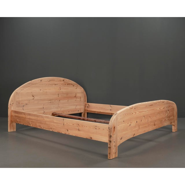 Vintage Swedish Double Bed in Pinewood, 1970s For Sale - Image 4 of 16