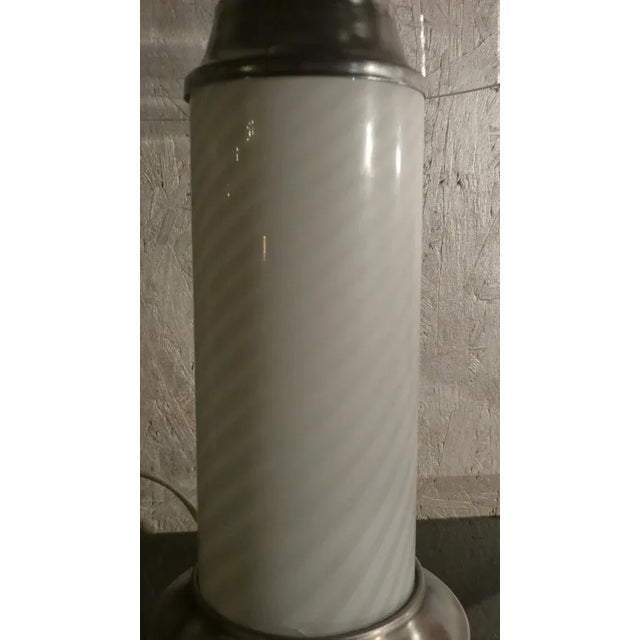 Metal Table Lamp with Transparent Lampshade, 1980s For Sale - Image 7 of 9