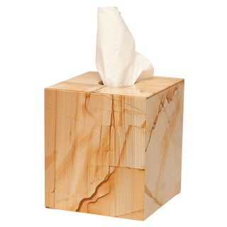 Tan Marble Tissue Box Holder For Sale