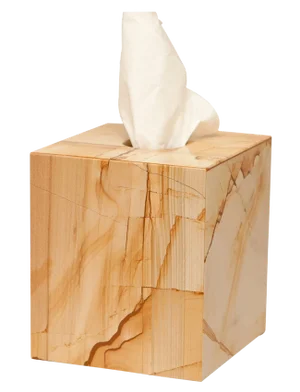 Tan Marble Tissue Box Holder