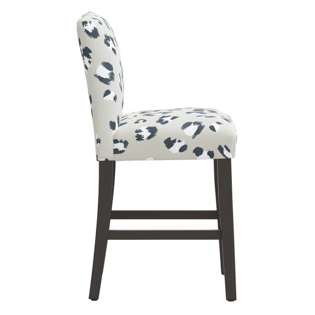 Transitional Chelsea Counter Stool in Ivory Brush Cheetah For Sale - Image 3 of 8