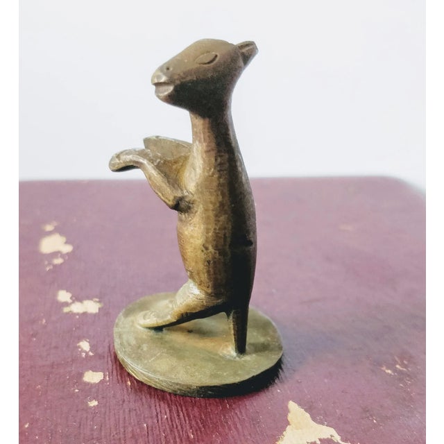 Metal 19th Century Vintage Bronze Animal Scroll Weight Holder For Sale - Image 7 of 7