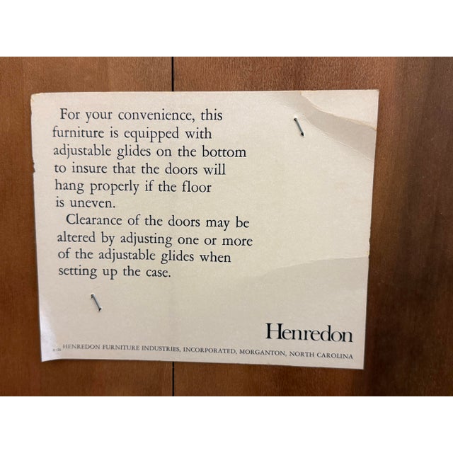 Vintage Henredon Burl Wood Double Lighted Curio China Cabinet For Sale - Image 12 of 12