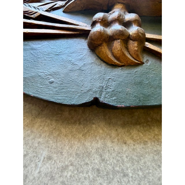 1950s Folk Art Mid-Century Artistic Carving Co. Louisburg Wood Eagle Plaque Bellamy Style Americana Wall Sculpture For Sale - Image 13 of 16