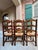 Vintage French Dining Chairs Set 6 Oak Barley Twist Rush Seat Ladder Back For Sale - Image 11 of 18