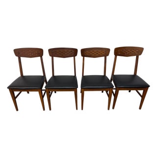 Mid-Century Modern Walnut Dining Chairs - Set of 4 For Sale