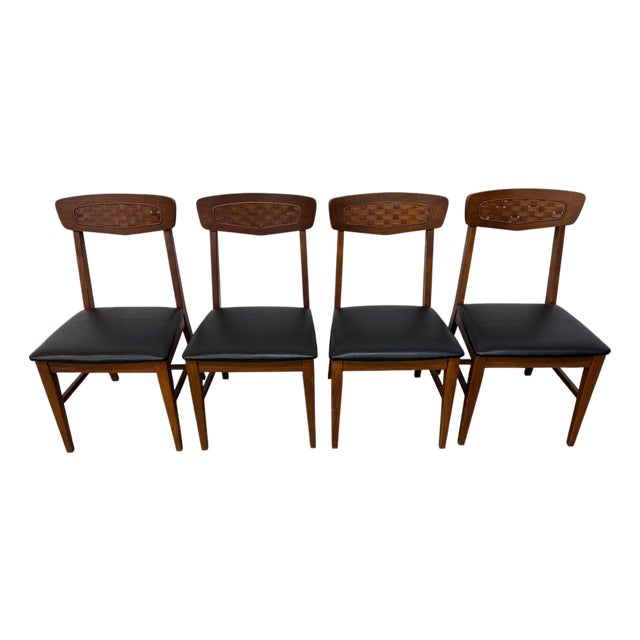 Mid-Century Modern Walnut Dining Chairs - Set of 4 For Sale