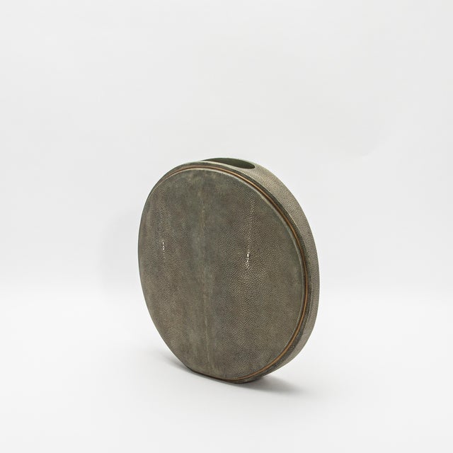R & Y Augousti Shagreen Vase With Brass Details by R&y Augousti For Sale - Image 4 of 7