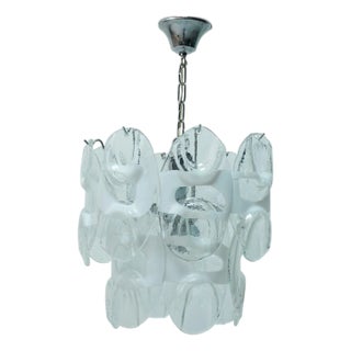 1960s Gino Vistosi Attributed Glass & Chrome Pendant For Sale