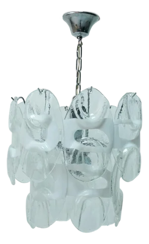 1960s Gino Vistosi Attributed Glass & Chrome Pendant
