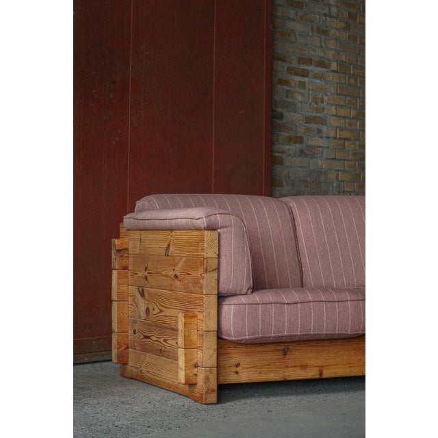 1970s Danish Modern 3-Seater Sofa in Pomeranian Pine and Wool by Christian IV, 1970s For Sale - Image 5 of 18