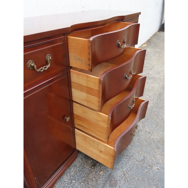 1940s 1940s Mahogany Long Credenza Sideboard Media Console 6369 For Sale - Image 5 of 15