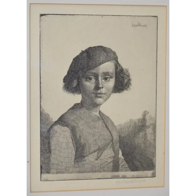 Portraiture Gerald Brockhurst Pencil Signed Etching "Fabian" c.1921 For Sale - Image 3 of 7