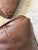 Vintage Distressed Leather Square Accent Throw Pillow Covers (Set of 2) 20"x20" For Sale - Image 12 of 13