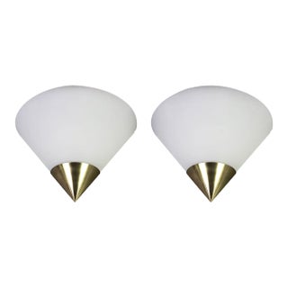 German Opal Glass Sconces by Limburg, Set of 2 For Sale