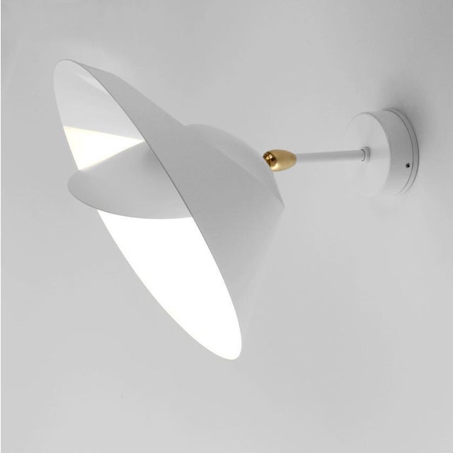 Mid-Century Modern White Saturn Wall Lamp from Serge Mouille For Sale - Image 3 of 8