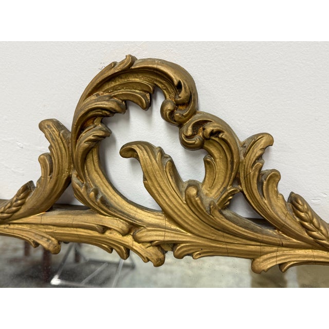 Louis XV Style Gilt + Patina Mirror, Antique For Sale - Image 4 of 12
